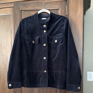 J.Jill Women's navy corduroy Button-Up Jacket